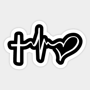 Heart beat with heart icon Sticker